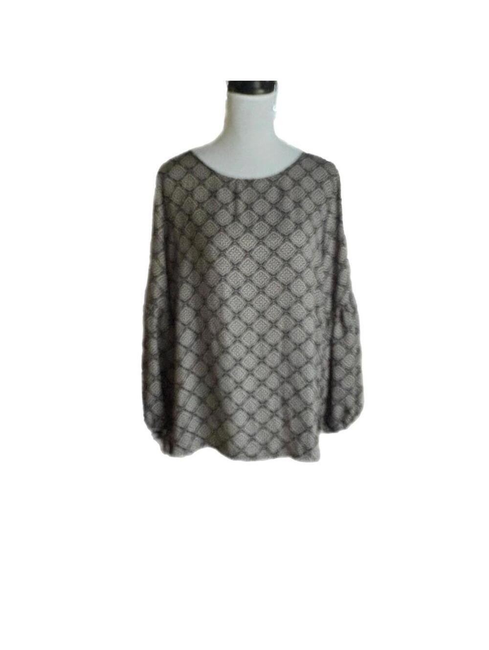 Roz&Ali black and white boho blouse Size L NWOT #boho #feminine#summervibes